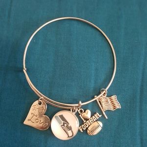 Seattle Seahawks silver charm bracelet